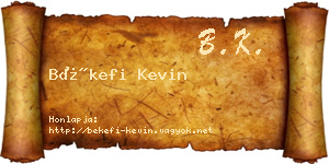 Békefi Kevin névjegykártya